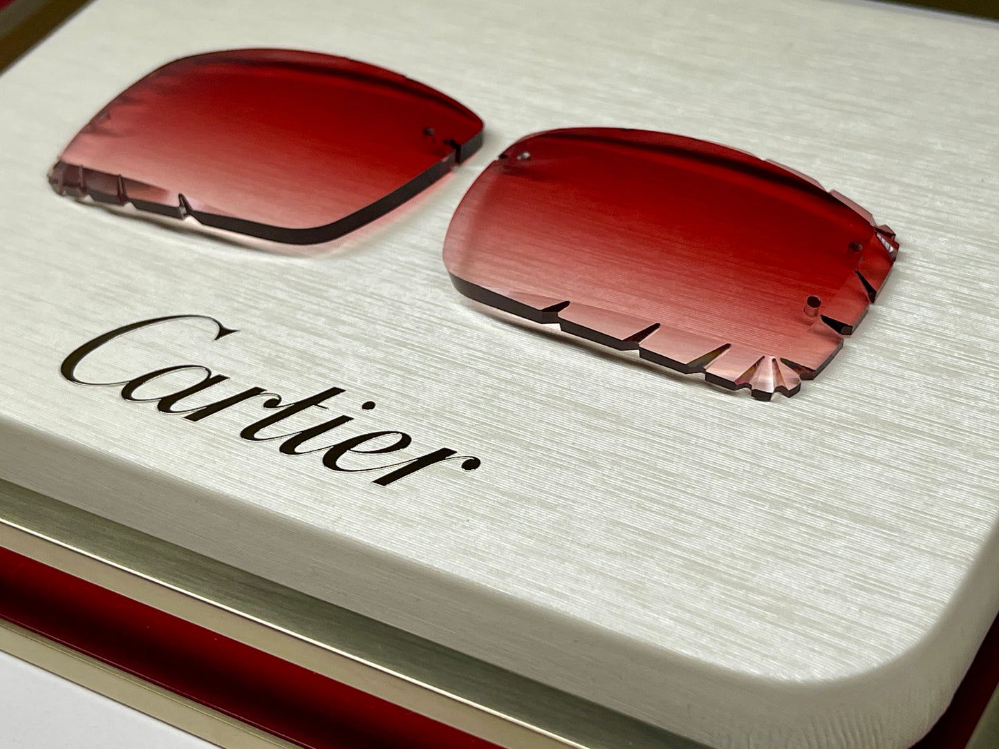 Custom "Carson" Red Diamond Cut Lens