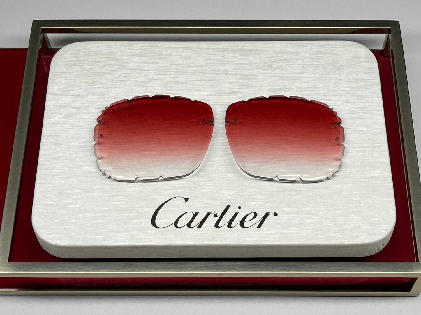 Custom "Mykonos" Red Diamond Cut Lens