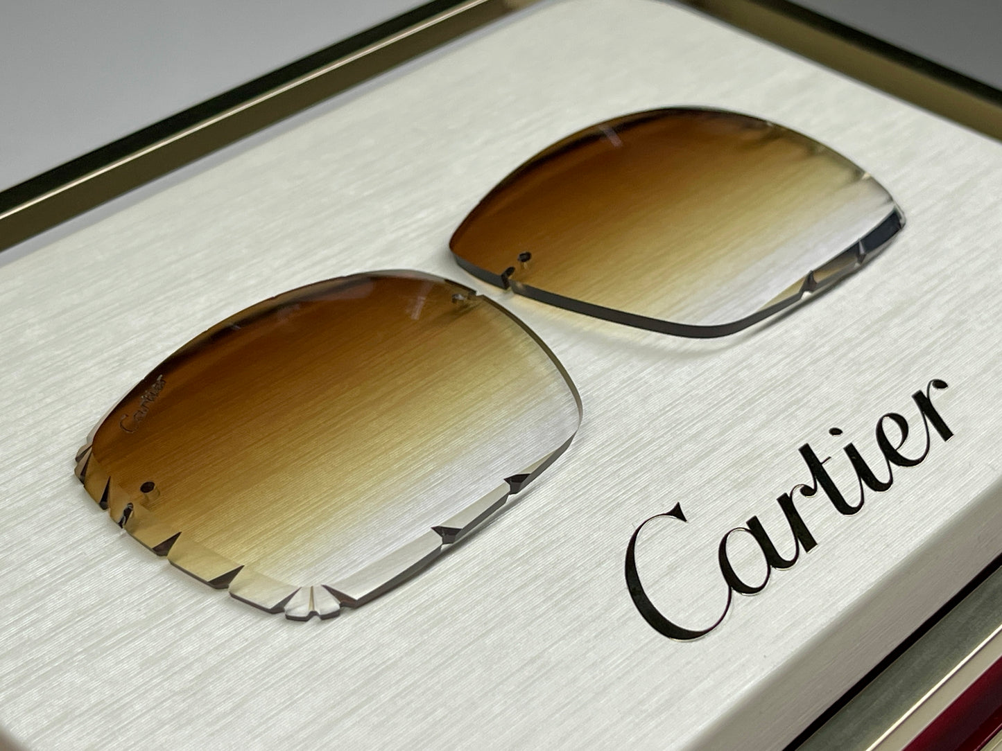 Custom “Mykonos" Brown Diamond Cut Lens