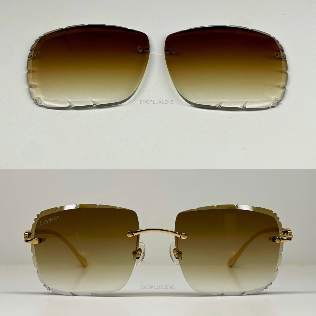 Custom “Mykonos" Brown Diamond Cut Lens