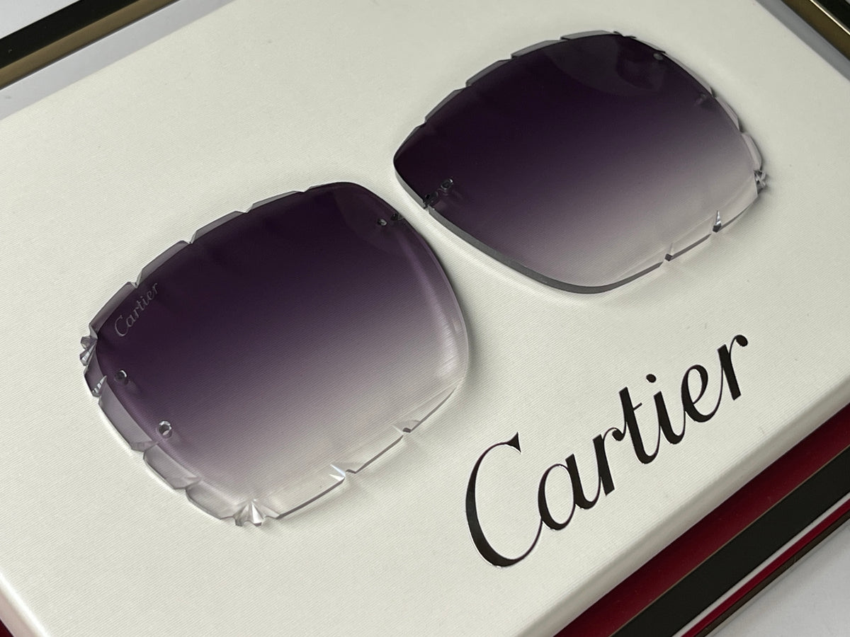 Custom "Mykonos" Grey Diamond Cut Lens Fits Cartier Frames