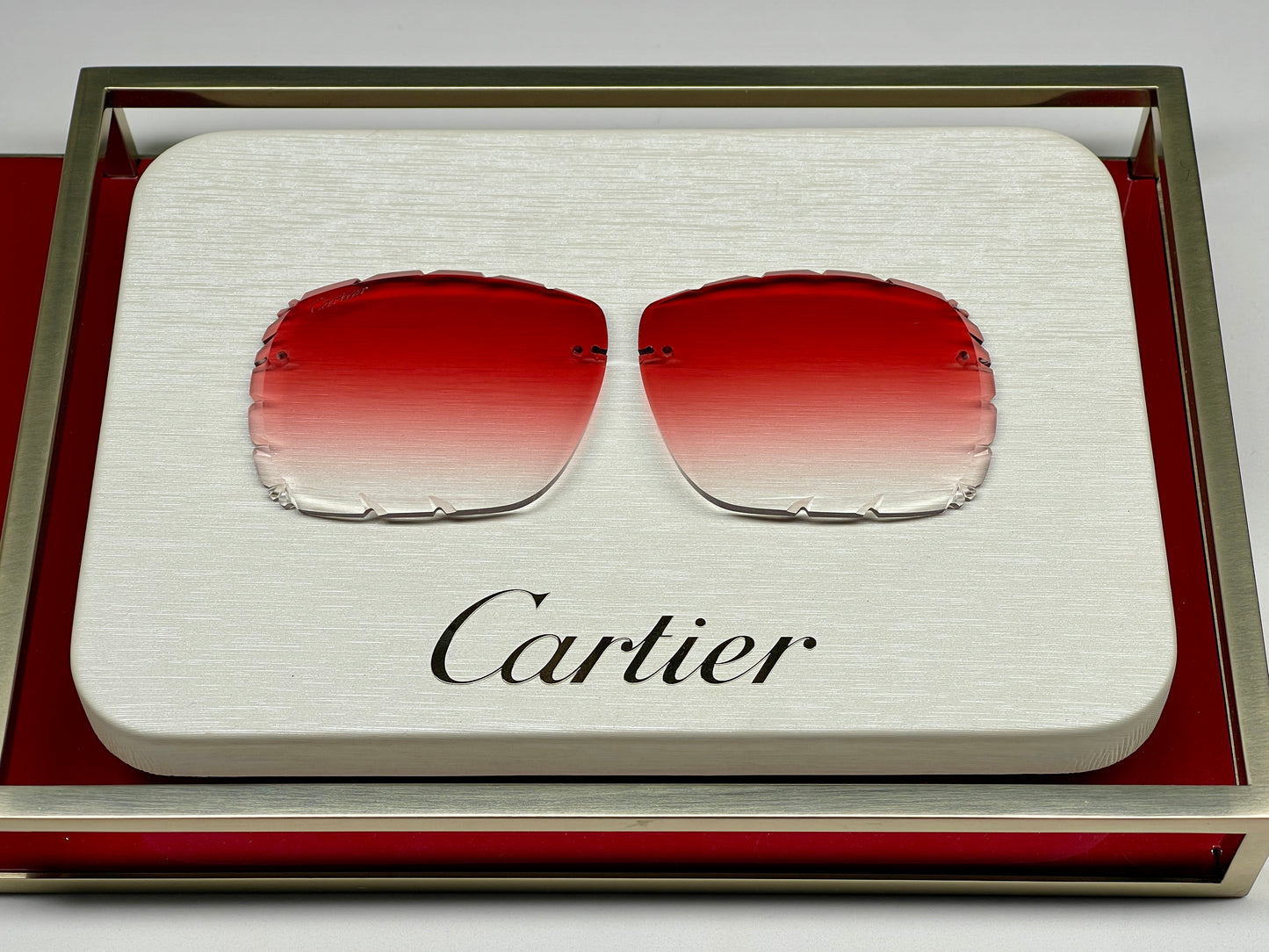 Custom “Mykonos" Red Diamond Cut Lens