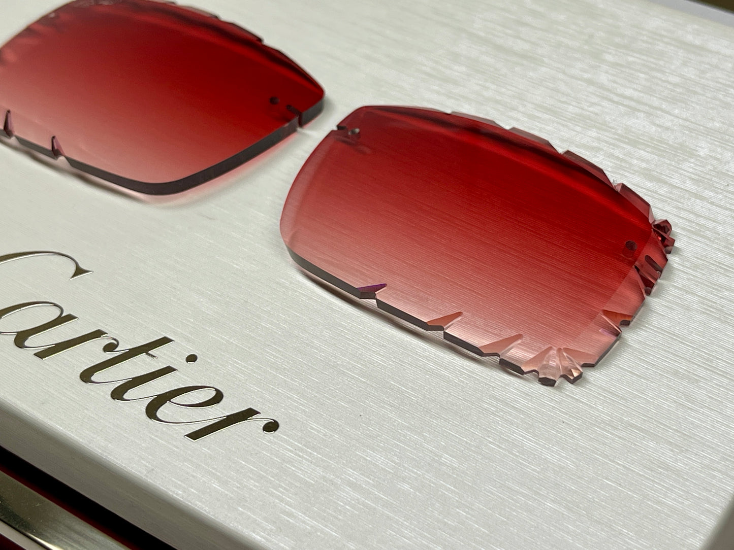 Custom "Carson” Red Diamond Cut Lens