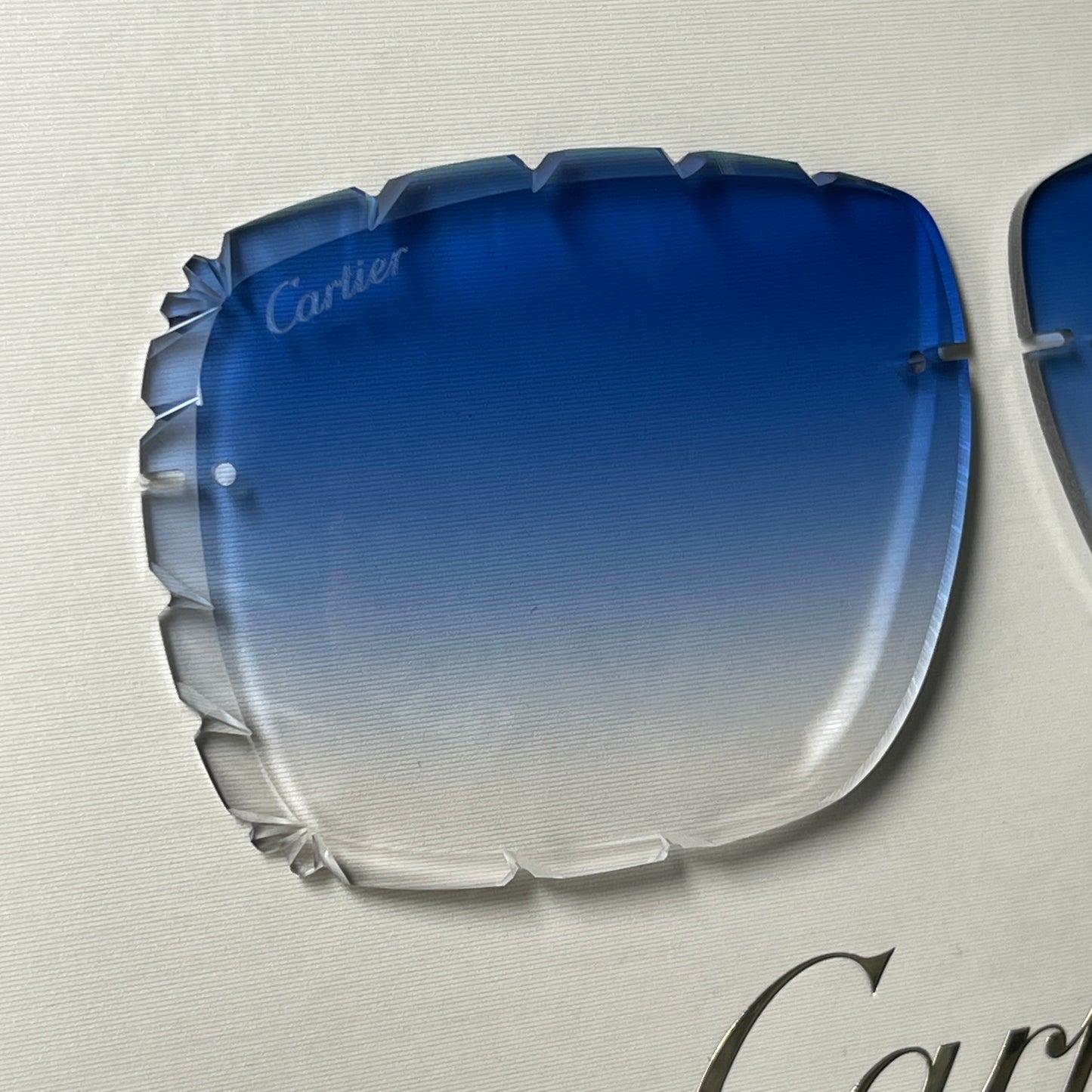 Custom "Mykonos" Blue Diamond Cut Lens
