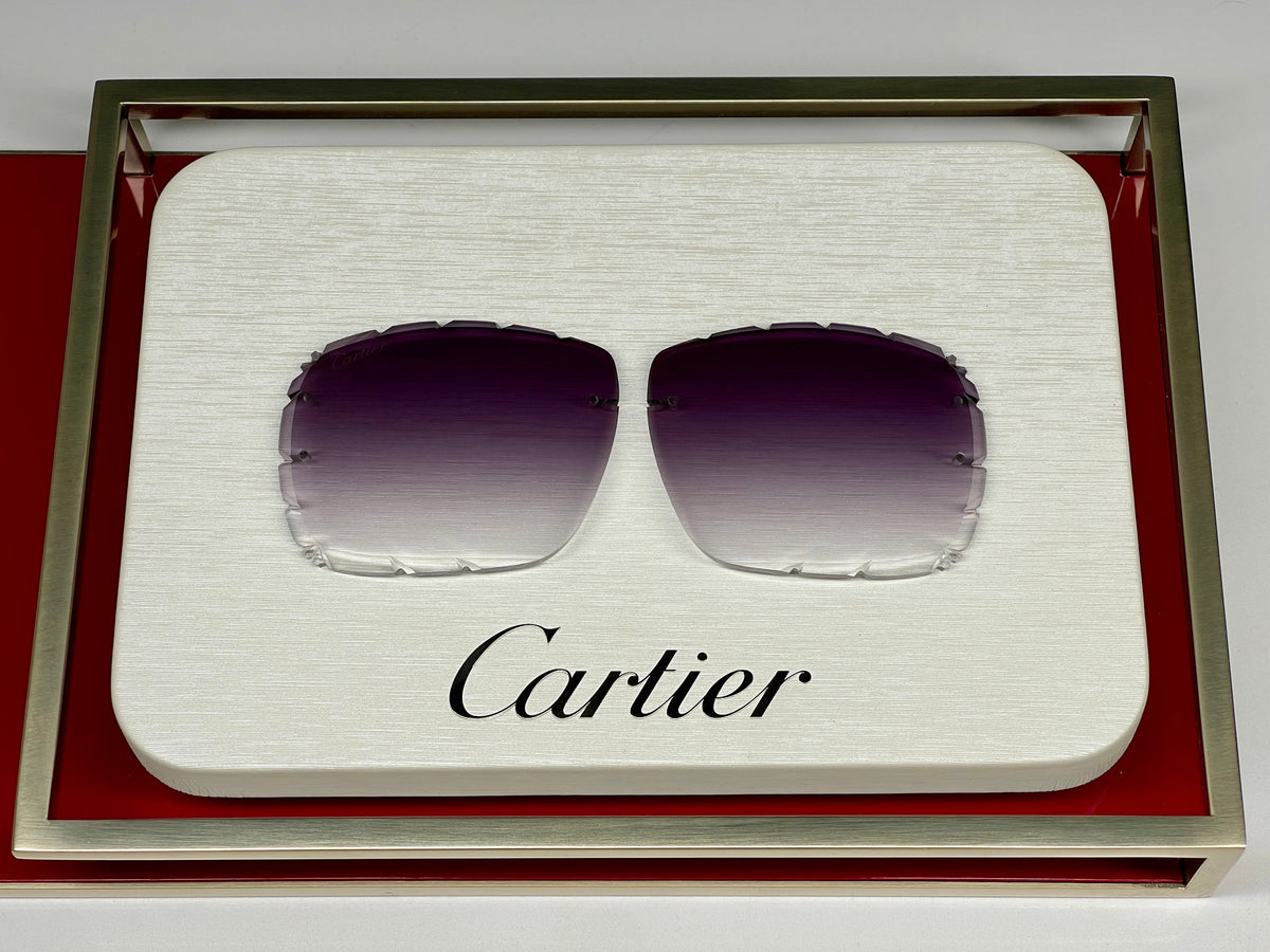 Custom "Mykonos" Grey Diamond Cut Lens Fits Cartier Frames