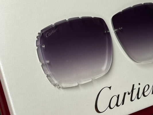 Custom "Mykonos" Grey Diamond Cut Lens Fits Cartier Frames