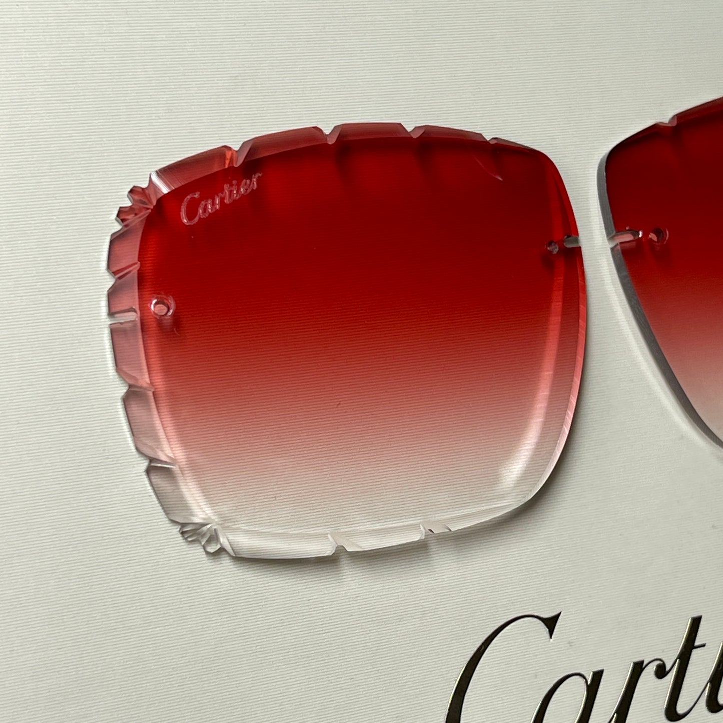 Custom “Mykonos" Red Diamond Cut Lens