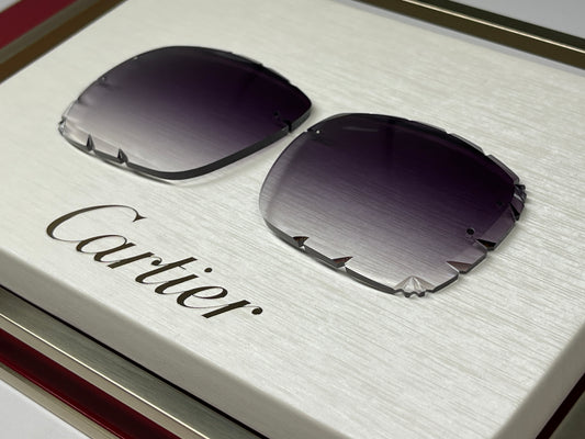 Custom "Mykonos" Grey Diamond Cut Lens Fits Cartier Frames