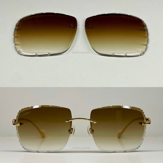Custom “Mykonos" Brown Diamond Cut Lens